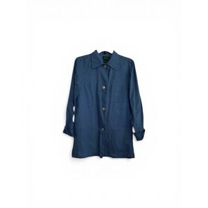 Blue Lauren Ralph Lauren Sz Small Shirt Jacket 100% Linen Women's Oversized NWOT